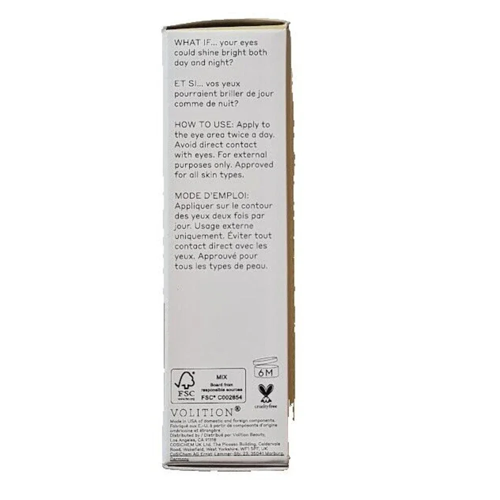 Volition Golden Eye Brightening Serum 0.5 fl oz 15ml Pump Niacinamide Vitamin C